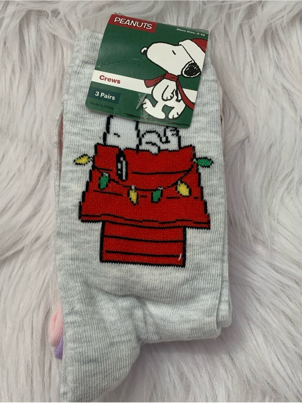 🧑‍🎄 Peanuts Snoopy Christmas Lights Mug & 3 Pr Socks Holiday Set Woodstock NWT - Picture 8 of 10